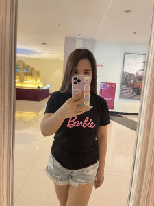 kaos cewe barbie tshirt viral trending hitam pink lucu