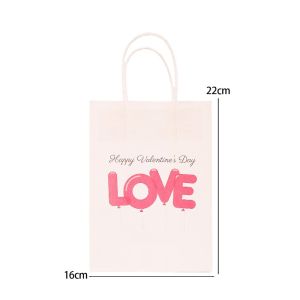 4ชิ้น2025วันวาเลนไทน์ถุงซานตาถุงใส่ขนมรักกระดาษคราฟท์พิมพ์ถุงพร้อมที่จับงานเลี้ยงวันเกิดงานแต่งงานลูกอม