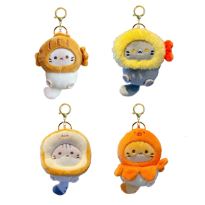 Cuteness Cats Plush Keychain Soft Toy Keyring Backpack Ornament Colorful Keychain Accessory Plush Texture for Daily