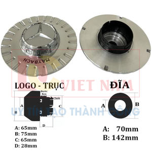 01 chiếc Logo chụp mâm ốp lazang bánh xe ô tô Maybach ZGS-008
