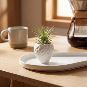 FOUNDTWO 3D Printed Strawberry Flower Pot Sweet Ornaments Mini Plant Pot Creative Decoration Fruit Shaped Planter Home Decor
