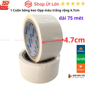 1 Cuộn băng keo màu trắng OPP rộng 4.7cm nặng 160gram dài 75 mét lõi giấy 3mm- Shop Út Lớn