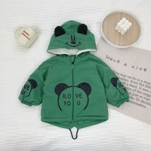 Áo Phao Giữ Ấm Lót Lông Cho Bé Áo Khoác Phao Hình Gấu Ấm Áp Mùa Đông Cho Bé Trai Bé Gái MOONHOUSE