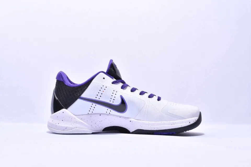 Kobe white best sale and purple shoes