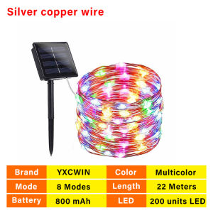 Ramadan Lights Hari Raya Solar Light LED Outdoor Waterproof Fairy Lights String Christmas Birthday Wedding Party Garland Garden Copper Wire Decoration Lights 7M 12M 22M 32M 42M