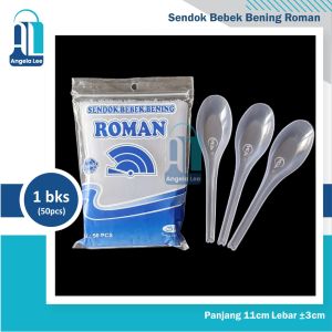 Sendok Plastik Bebek Bening Roman isi 50pcs