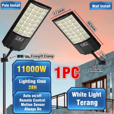 SolarTiger 100000W Solar Light LED Solar Street Light Lampu Solar Waterproof Solar Light Outdoor Lighting Remote Solar Wall Lamp IP65