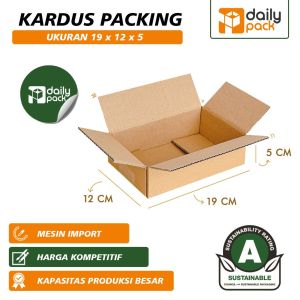 KARDUS PACKING POLOS BOX UKURAN 19X12X5 cm