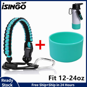 ISingo 1pcs Paracord Strap Water Bottle Handle hydro flask tumbler accessories for Outdoor Hiking Travel Fits 12oz 14oz 18oz 22oz 24oz 32oz 40oz 64oz