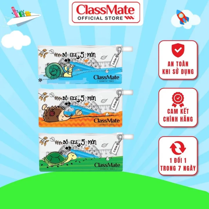 Compa Classmate Bộ Thước 5 Món CLASSMATE Có Eke, Đo Góc, Compa CL-RS104 | Lazada.vn
