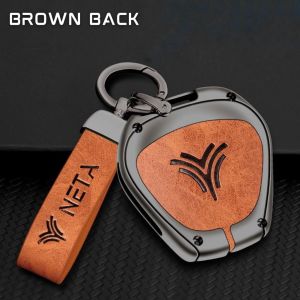 พวงกุญแจรถ เคสกุญแจหนัง สำหรับรถ NETA V / U PRO / NETA V ii เนต้า วี ยูโปร รถ EV ไฟฟ้า พร้อมสายหนังห้อย