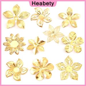 Heabety  50Pcs Set Vintage Metal Flower Filigree Slice Charms Jewelry DIY Craft Findings