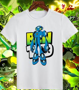 BEN10 DESIGNED SHIRT FOR KIDS (0-12 YEARS OLD) WHITE SHIRT /COTTON SPANDEX/A4 SIZE