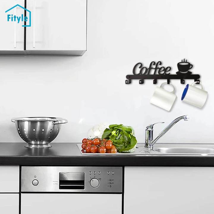 Fityle Wall Mounted Coffee Mug Holder Display Utensil Tea Cups