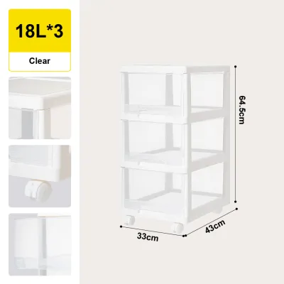 Citylife 3 Tier Storage Drawer Cabinet Movable Drawer Cabinet With Wheels Space Saving