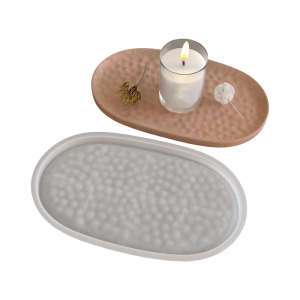 Creative Silicone Mold Tray Moulds Oval Shape Silicone Texture Handmade Molds Perfect for Home Decorating