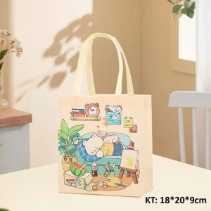 Túi Quà Tặng Hoạt Hình Cute – Túi Vải Không Dệt Đa Năng Panda Mèo Gấu Siêu Dễ Thương LILA TVAIPAN088