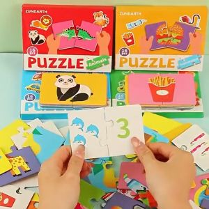 Montessori Flash Cards Puzzle Toy Educational Learning Matching Number Vocabulary Kids Toddler