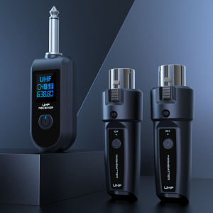 UHF Wireless XLR Transmitter Receiver 6.35mm Plug Wired to Wireless Microphone System LED Display Plug-and-Play for Dynamic Microphone Mixer Instrument