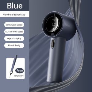 JISULIFE Pro1s Mini Fan Rechargeable Handheld FA53 Fan100 Gear Wind Speed Metal Body Digital Display 5000mAh 3600mAh