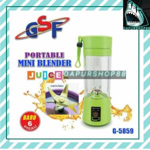 BLENDER PORTABLE GSF G-5859 / USB JUICE BLENDER RECHARGEABLE AND PORTABLE / BLENDER PORTABLE 6 MATA PISAU GSF 5859 / GSF G 5859 / BLENDER PORTABLE Q2 6888 / Q2-6888