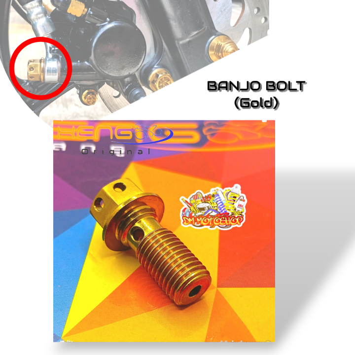 Original HENG 10mm Banjo Bolt Gold Titanium for Motorcycle Brake ...