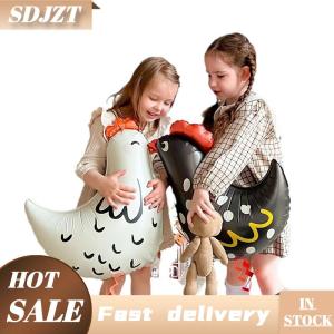 SDJZT 2pcs hình con gà nhôm lá bóng bay màu đen trắng Polka Dot phim hoạt hình đứng trang trí trẻ em sinh nhật bên bóng bay