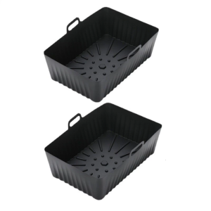 Pack of 2 Hot Air Fryer Silicone Rectangular Hot Air Fryer Baking Paper Air Fryer Basket for Air Fryer