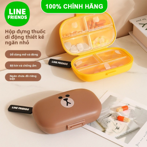 Hộp Đựng Thuốc Line Friends Brown 7 Ngăn Chống Ẩm Nhựa PP LFB186
