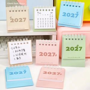RD5BA7 Vertical 2027 Mini Calendar Thick Paper Mini Office Calendar 2027 Calendar Memo Notes Standing Desk Calendar Office