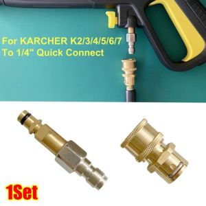 MINIFELE 262 1Set Anti Winding High Pressure Washer Adapter Brass 1/4 Quick Connect Anti Tangle Adapter Stainless Steel Pressure Washer Quick Connector for Karcher K2 K3 K4 K5 K6 K7 Wash Torch
