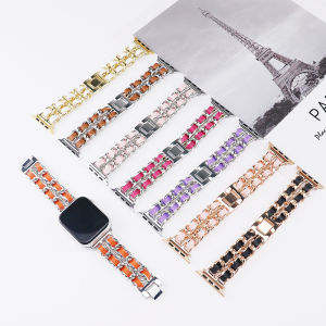 Strap For Apple Watch 7 Band 45MM 41MM 6 5 4 3 2 38 mm 42mm Bracelet Stainless Steel luxury for i Watch series 7 6 se 40mm 44mm case