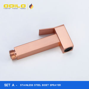 ODILO Brass Bathroom Matte rose gold color luxury toilet bidet spray shattaf set Handheld shower MINI Valve Cleaning water tap faucet