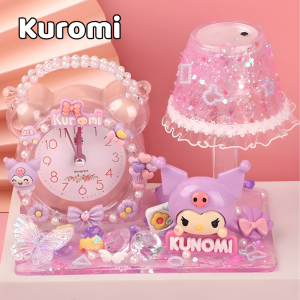 Đồng Hồ Trang Trí DIY Kuromi / Cinnamoroll Dễ Thương - Mô Hình Tự Lắp Ghép Decor Bàn Học Phòng Ngủ