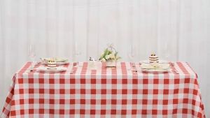 BHQ Gingham Checkered Tablecloth Waterproof Oil Proof Wipe Clean Polyester Picnic Dining Table Cover