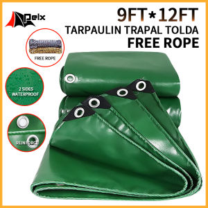 trapal waterproof makapal size 9ft x 12ft  tarpaulin trapal tolda buy 1 take 1rope truck cover high quality tarpaulin Multiple sizes available