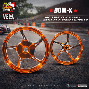 Bom Rangsit BomX Vela Cnc Mags Mio Sporty/M3/Click 125/150/Beat Fi 14s 5 Spokes Motor Accessories