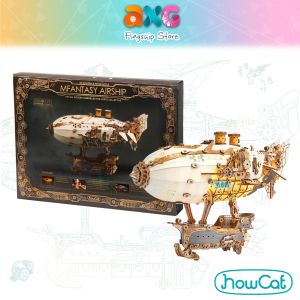 HowCat MFantasy White Airship DIY Wooden Puzzle (S988) 3D Wooden & Paper Puzzle