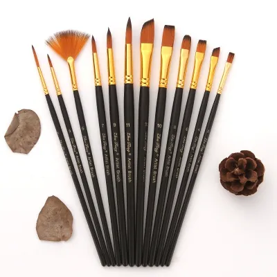 Acrylic brush nylon watercolor brush matte brush acrylic watercolor brush watercolor brush 12 pcs