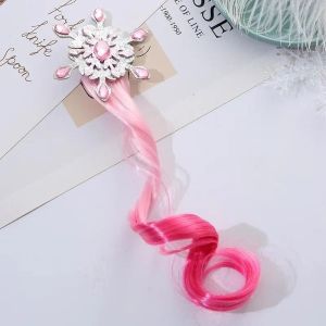 Gradient Frozen Princess Kids Hair Accessories Cartoon Elsa Princess Hair Accessories Braided Hair Rope Barrette Children Gifts