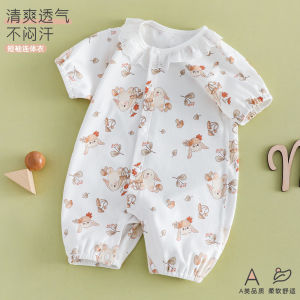 Baby girl summer clothes a Cotton-like baby jumpsuit for summer 0-1 Newborn short-sleeved breathable romper
