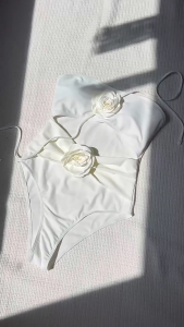 Womens mảnh áo tắm với rời Vai Tie quây Bandeau Bộ Đồ Tắm ôm bụng Bộ đồ bơi monokinis