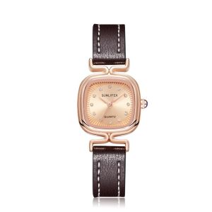 VUÔNG Đồng hồ nữ nhỏ thắt lưng vuông xem dát với gạch nhỏ gọn ladies xem