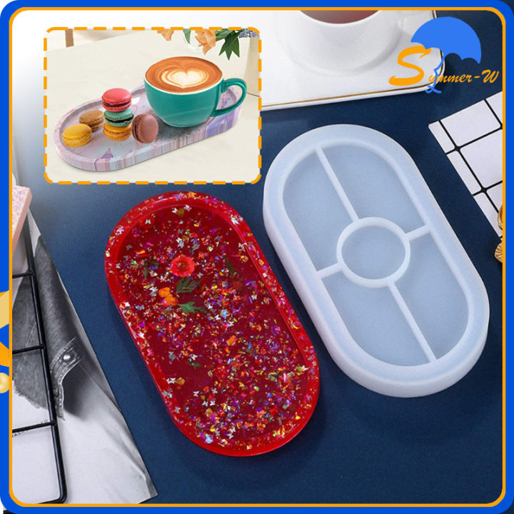 Mold Resin Coaster Oval/Cetakan Resin Coaster Oval/Oval Coaster Mold/Resin Epoksi Bentuk Oval