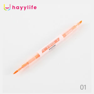 HAYYLIFE 6 Pcs Spidol 2 sisi Tebal dan Tipis Warna Highlighter Untuk Stationary Sekolah/ Kantor HL-AIA776