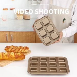12/6 Holes Square Brownie Tray Baking Pan Baking Tray Non Stick Ovensafe Cheesecake Baking Tools