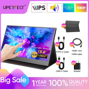 UPERFECT 15.6 Touch Portable Monitor screen laptop1080P FHD Sencond Display Computer Monitors USB Type-C HDMI for MAC PS4 Xbox Switch Video Game PC Phone Laptop Included Smart Case