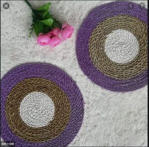 Placemat seagrass bulat 35 cm / Alas piring / Taplak meja Anyaman Seagrass