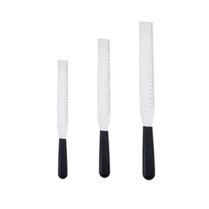 EXALTEDP 3PCS 8/10/12 in Stainless Steel Cake Cream Spatula Non-slip Handle with Markings Icing Spatula Professional Rust-proof Cake Cream Smoother Butter