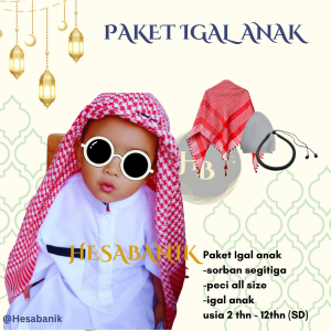 Paket Igal Anak / Sorban Anak / Igal anak arab / ikat kepala sorban